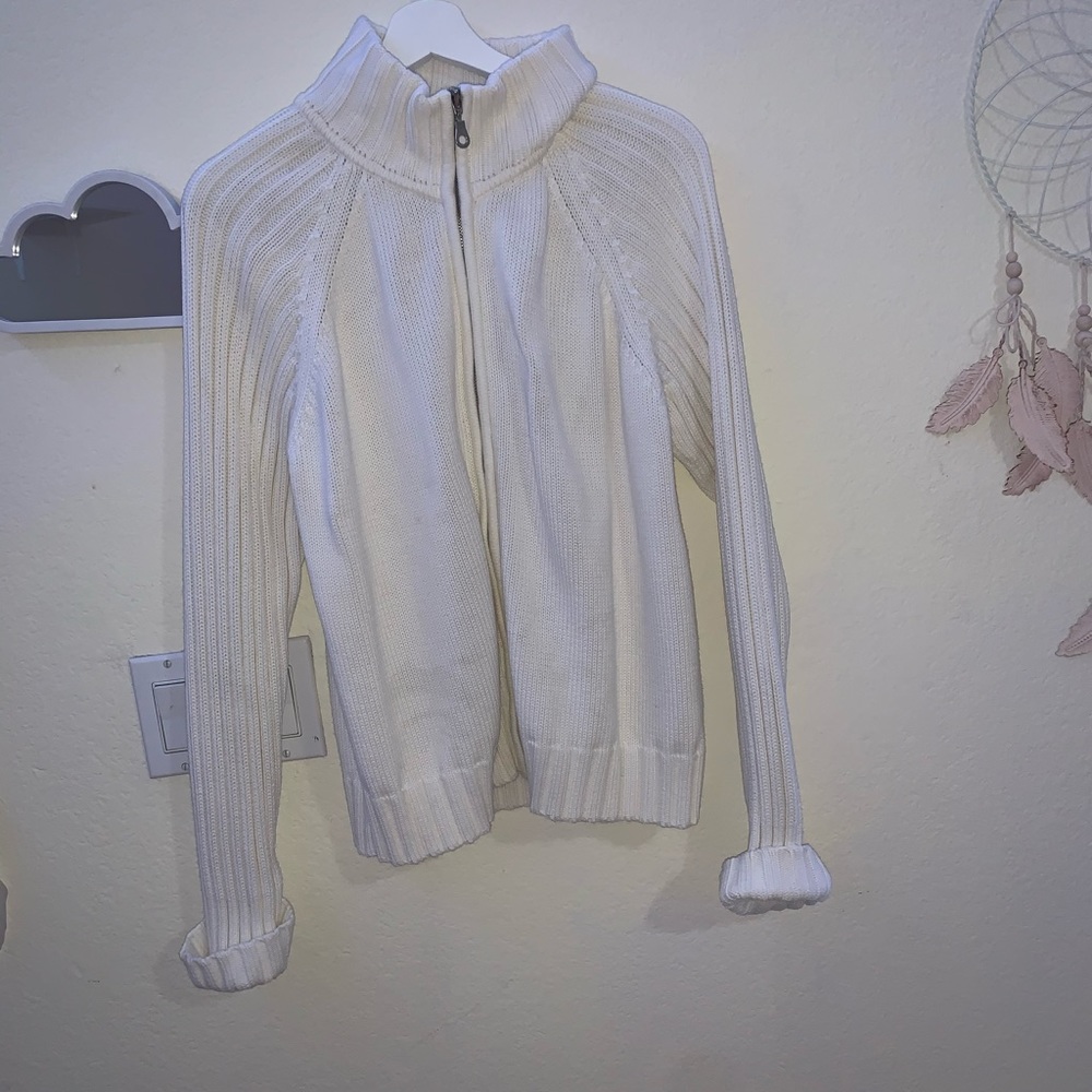 Very thick white zip up